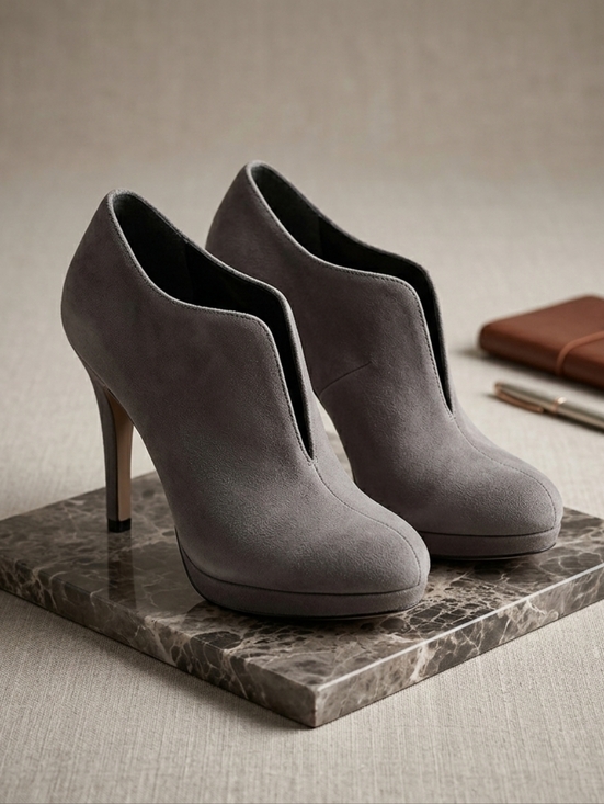 Aldo Shoes - ALDO Tallo 8 Gray Suede Ankle Boots Size 7.5 Slate Gray Office Siren Sleek